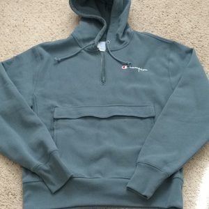 Champion Sage Green Reverse Weave Anorak Sweafer
